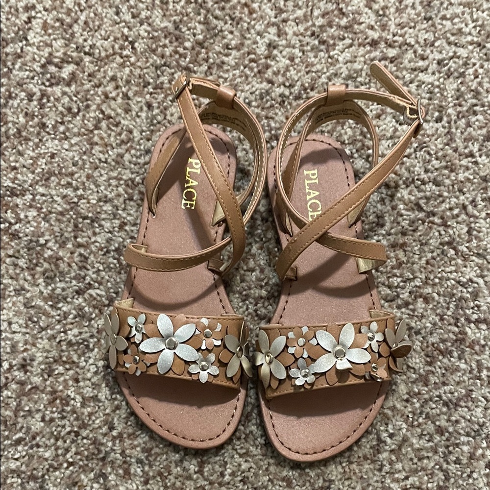 The Children's Place Brown Floral Kids Sandals